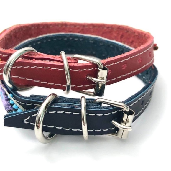 BNWOT Handmade Leather Dog / Cat Collars (Small) - Picture 2 of 6